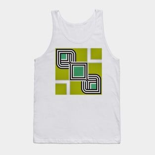 bright minimalist repeating lime and dark green white and black design Tank Top